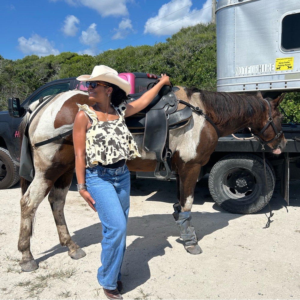 Cow Print Sleeveless Top